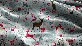 Christmas white pattern with colorful deers gifts bells cloth flag 4k loop - Powered by Shutterstock - Get 15% off with code: PIKWIZARD15
