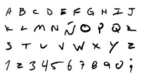 Bold animated marker doodle alphabet and numbers with a playful, handmade style. Ideal for creative, educational, or artistic projects. - Powered by Shutterstock - Get 15% off with code: PIKWIZARD15