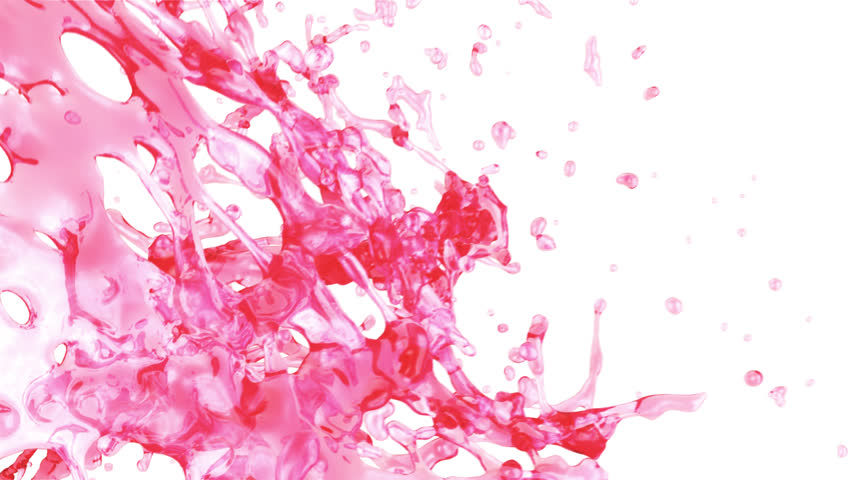 Pink Liquid Splashes Into Srceen, Stock Footage Video (100% Royalty