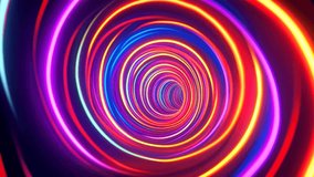 Psychedelic Neon Light Tunnel: Vibrant Circular Swirls of Color - Powered by Shutterstock - Get 15% off with code: PIKWIZARD15
