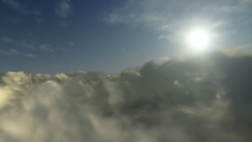 Flying above timelapse clouds