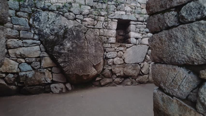 Ruins of the Ancient Machu Picchu Structure in Urubamba Province, Peru - Close Up