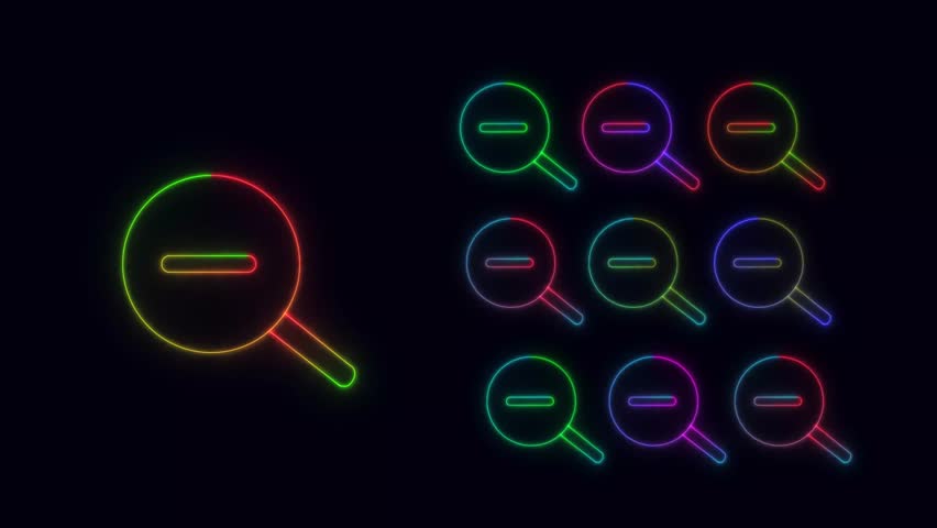 Search icon set. search magnifying glass sign and symbol zoom out.