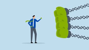 Business challenge to deal with many competitors, 4k animation of Confident businessman wearing boxing gloves battles numerous adversaries. - Powered by Shutterstock - Get 15% off with code: PIKWIZARD15