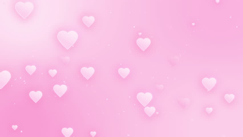 Valentine's Day theme with delicate white hearts floating on a soft pink background, conveying love and romance.