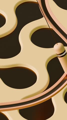 Pendulum Follows Path 3d rendering. 3D Illustration