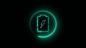 Neon fast charging battery. Technology lithium ion battery. Neon charging animation.	 - Powered by Shutterstock - Get 15% off with code: PIKWIZARD15