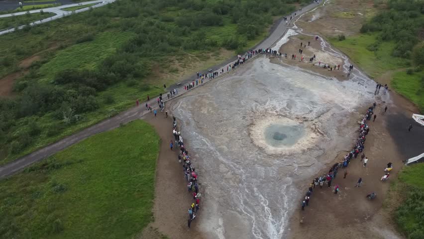Strokkur geyser in Iceland. Golden Circle