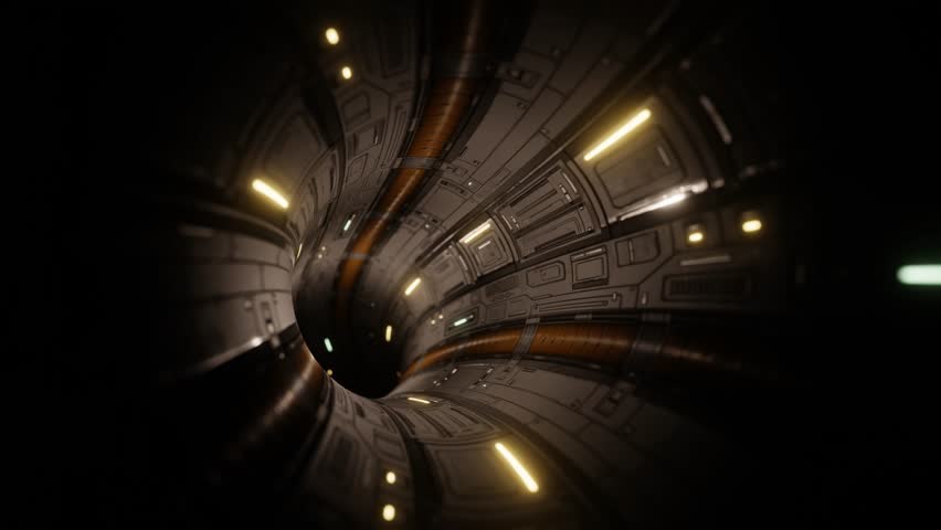 A loop animation of racing and floating through beautiful lights