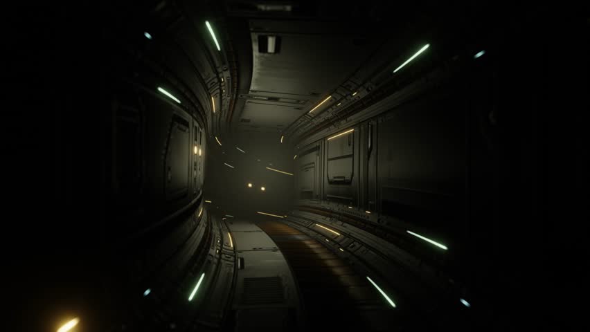 A loop animation of racing and floating through beautiful lights