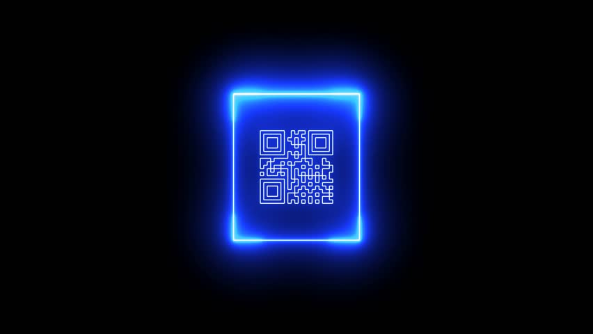 Fingerprints Neon Glowing Looping Technology Fingerprint On Isolated  Black Background And HUD Hologram Art Modern Fingerprint 4K Video Footage