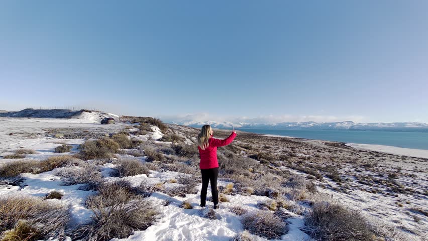 Patagonia Skyline At El Calafate In Santa Cruz Argentina. Snowy Mountains. Road Trip Scenery. Santa Cruz Argentina. Winter Travel. Patagonia Skyline At El Calafate In Santa Cruz Argentina.