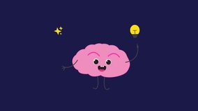 Animated illustration of a cute cartoon brain with a cheerful expression. Great for educational materials, children's content or creative designs. Gives an imaginative and fun impression. - Powered by Shutterstock - Get 15% off with code: PIKWIZARD15