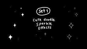 Set of cute doodle sparkle effects set 1, shinning stars, glowing, magic twinkle, glitter glimmer, wink, hand-drawn sticker animation, on a transparent background, alpha channel - Powered by Shutterstock - Get 15% off with code: PIKWIZARD15