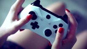 Gamer Playing On Video Game. TV Game Simulator Joystick. Joypad Controller Streamer Play. Gamer Virtual Playing On Joystick Video Console. Play Cybersport. Gaming On Gamepad Controller Console Virtual - Powered by Shutterstock - Get 15% off with code: PIKWIZARD15