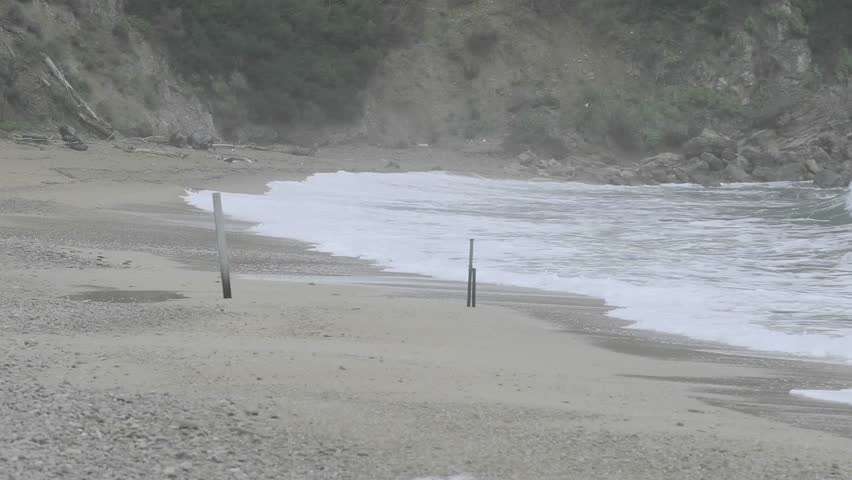 winter time in a beach called baia blu near la spezia