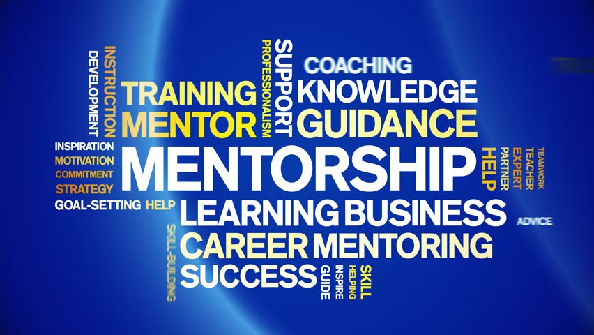 Mentorship animated word cloud,text design animation tag kinetic typography seamless loop. 