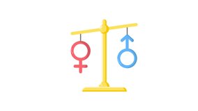 Gender equality symbol icon animation video, color line Gender equality symbol animated icon for loading screen, right, pay and education - Powered by Shutterstock - Get 15% off with code: PIKWIZARD15