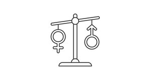 Gender equality symbol icon animation video, color line Gender equality symbol animated icon for loading screen, right, pay and education - Powered by Shutterstock - Get 15% off with code: PIKWIZARD15