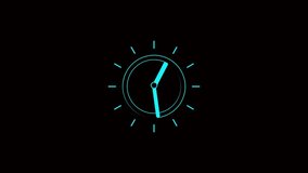 Circle frame neon clock icon animation. 4k animation. - Powered by Shutterstock - Get 15% off with code: PIKWIZARD15