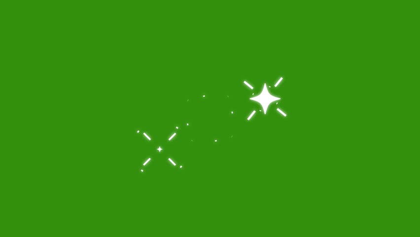 Twinkle star animation sparkling stars Shine Sparkling stars Shine animation. white cartoon, flat, rotation line star blinking on green screen background,.mp4