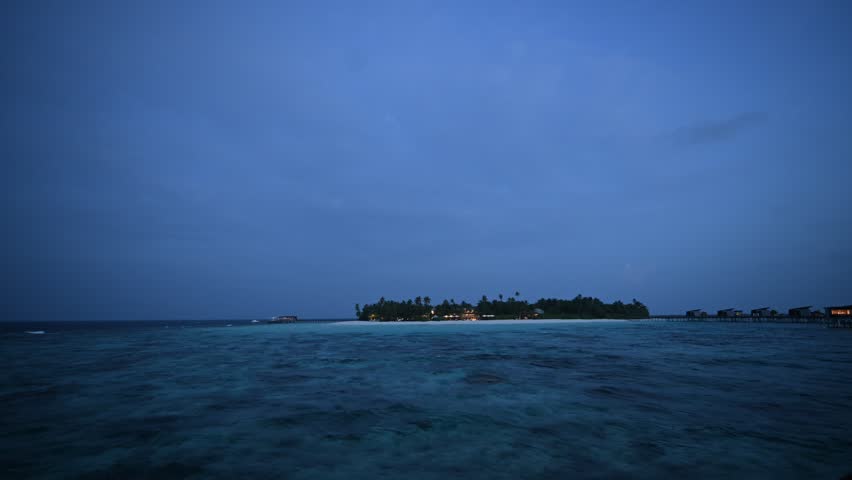 island changing sky at dusk time lapse