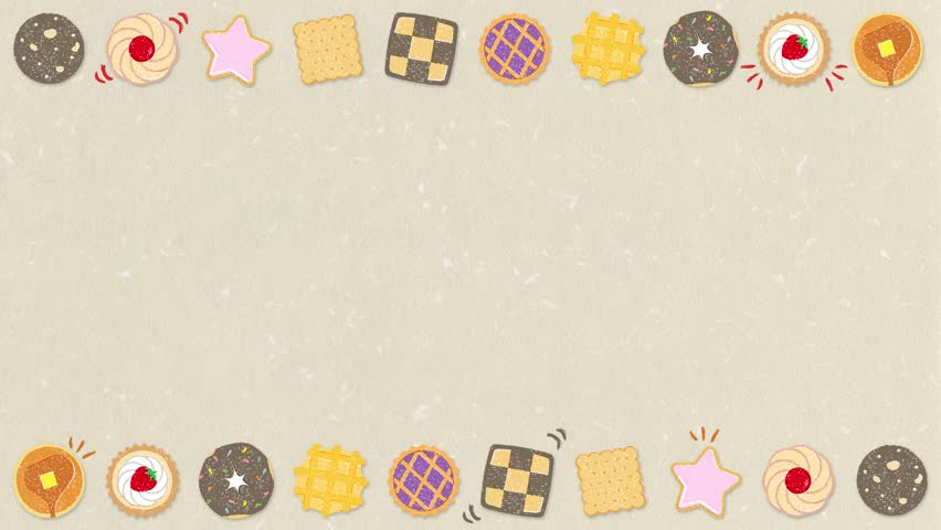 Baked goods illustration border (10 seconds loop)