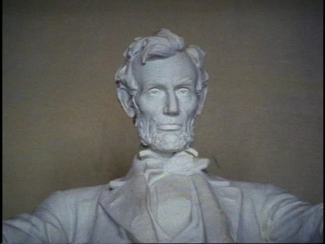 The Lincoln Statue inside the Lincoln Memorial, white marble
