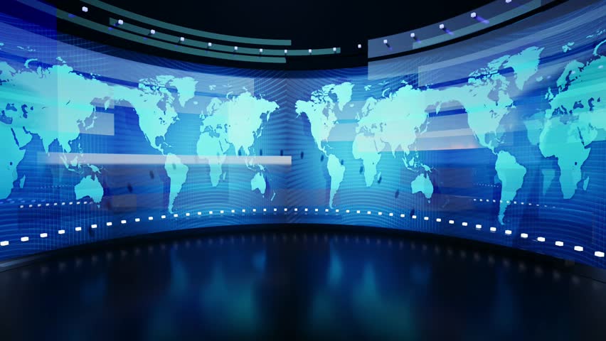 World Map background. news Studio Background for news report and breaking news on world live report.