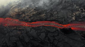 Volcano Eruption in Iceland, Flowing Red Hot Lava River, Incredible Nature Phenomenon, Spectacular Aerial of the Dramatic Volcanic Eruption in Iceland, Reykjanes Peninsula 2024 - Powered by Shutterstock - Get 15% off with code: PIKWIZARD15