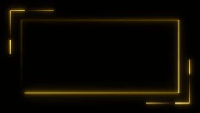 Golden line frame. Rectangle border. Line art. Neon. Isolated on black background. Animated corner line. Copy space. Elegance and sophistication. For photos, invitations, or art. A sleek, luxurious.
 - Powered by Shutterstock - Get 15% off with code: PIKWIZARD15