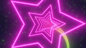 Travel Through Helical Spiral Star Shaped Rainbow Neon Glowing Tunnel - 4K Seamless VJ Loop Motion Background Animation - Powered by Shutterstock - Get 15% off with code: PIKWIZARD15
