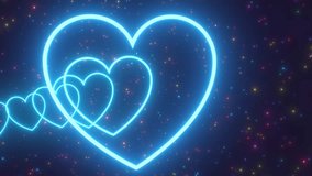 Twisty Convoluted Rainbow Neon Glow Heart Tunnel With Sparkle Stars - 4K Seamless VJ Loop Motion Background Animation - Powered by Shutterstock - Get 15% off with code: PIKWIZARD15