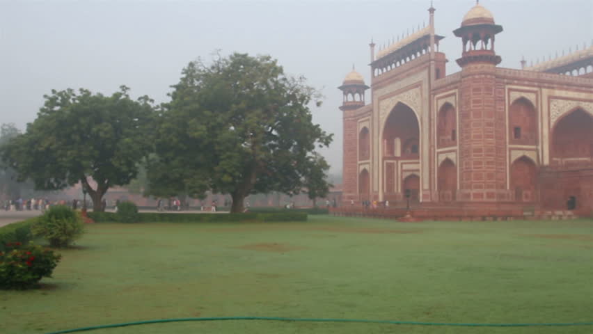 AGRA, INDIA - NOVEMBER 17, 2012: Taj Mahal entrance in Agra, India, 17 nov 2012