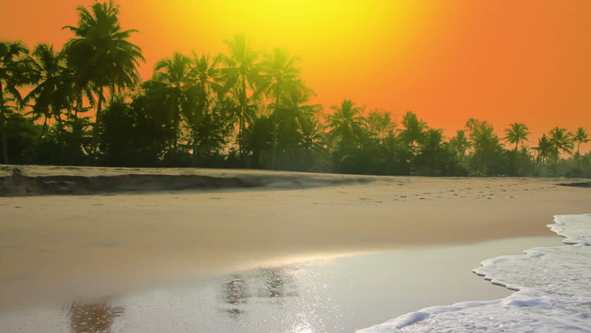 beautiful morning landscape on beach in India