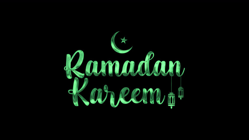 Ramadan Kareem Animation Text in green Color. Great for video introduction 4K Footage and use as a card for Ramadan holy month celebrations in the Muslim community