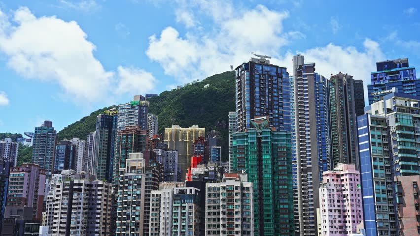 Crowded residential buildings in Hong Kong