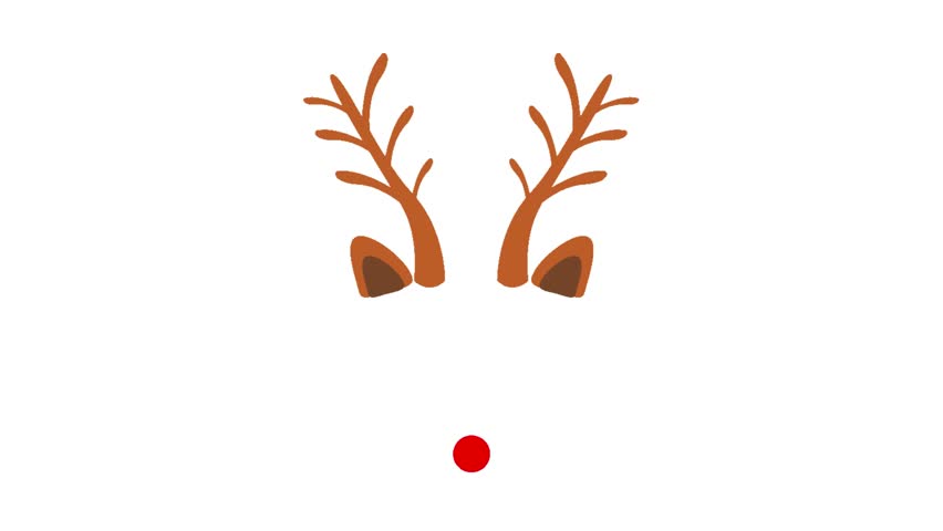 Red Nose Reindeer 4k Animation on Isolated White Background