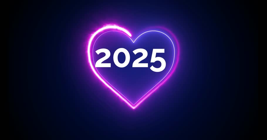 happy new year 2025 animation in neos sytle 