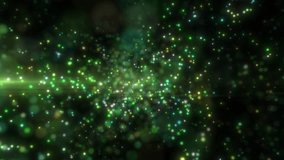 Green bokeh lights on a dark background, emitting a mysterious and atmospheric glow, ideal for a futuristic theme, video in high quality 4k, motion design - Powered by Shutterstock - Get 15% off with code: PIKWIZARD15