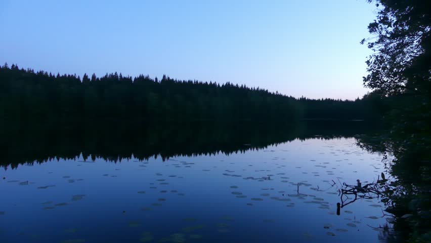 A small forest lake in late summer in Finland
