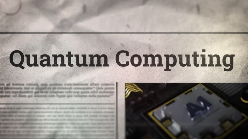 Quantum Computing Title on Digital Newspaper
