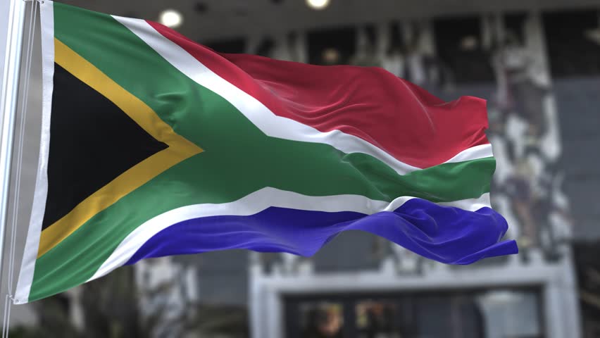 South Africa Wavy Flag in the Wind Waving Official Flag 4K