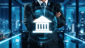 Business person transforms online banking, employing tech for innovative finance solutions. Streamlining banking and finance processes, Technology elevates online banking to new heights. UUID - Powered by Shutterstock - Get 15% off with code: PIKWIZARD15