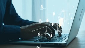 Business person managing online documents folders for efficient work processes. Ensure secure and quick access to all your important online documents with ease. UUID - Powered by Shutterstock - Get 15% off with code: PIKWIZARD15