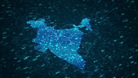 Digital map of India Indian futuristic background. world map, world dots connecting line, global wireframe connect political economic financial events. network, Business technology. 3D Illustration - Powered by Shutterstock - Get 15% off with code: PIKWIZARD15