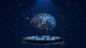 Cyber Sci-fi futuristic Digital Human brain hologram virtual world of Big data Science technology. Cyborg electronic mind AI, computer information. artificial intelligence. 3D Illustration - Powered by Shutterstock - Get 15% off with code: PIKWIZARD15