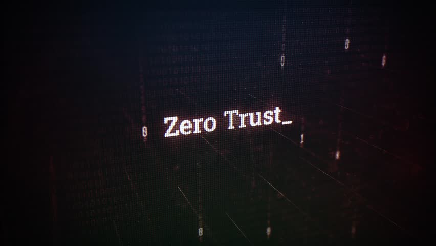 Zero Trust on digital screen message on computer screens_1