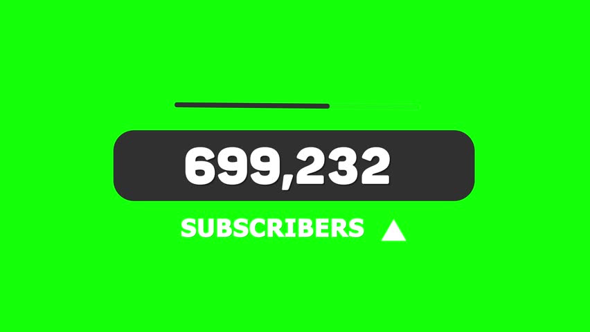 Animation counter number subcribers motion graphic on green screen suitable for social media