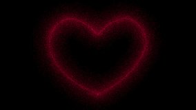 Animated footage of a red particle flying along a heart-shaped trajectory, leaving a shimmering trail that forms a dissolving heart silhouette. Perfect for Valentine's Day or romantic-themed projects - Powered by Shutterstock - Get 15% off with code: PIKWIZARD15